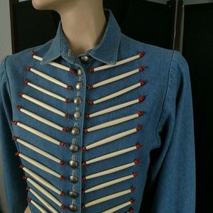 Double D Ranch Wear Denim cotton military jacket